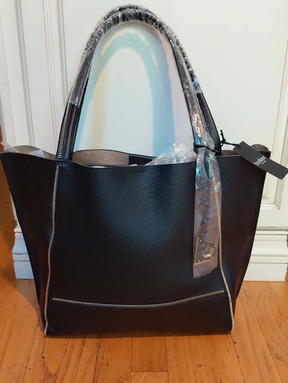 Botkier Black Tote with Zipper Accents